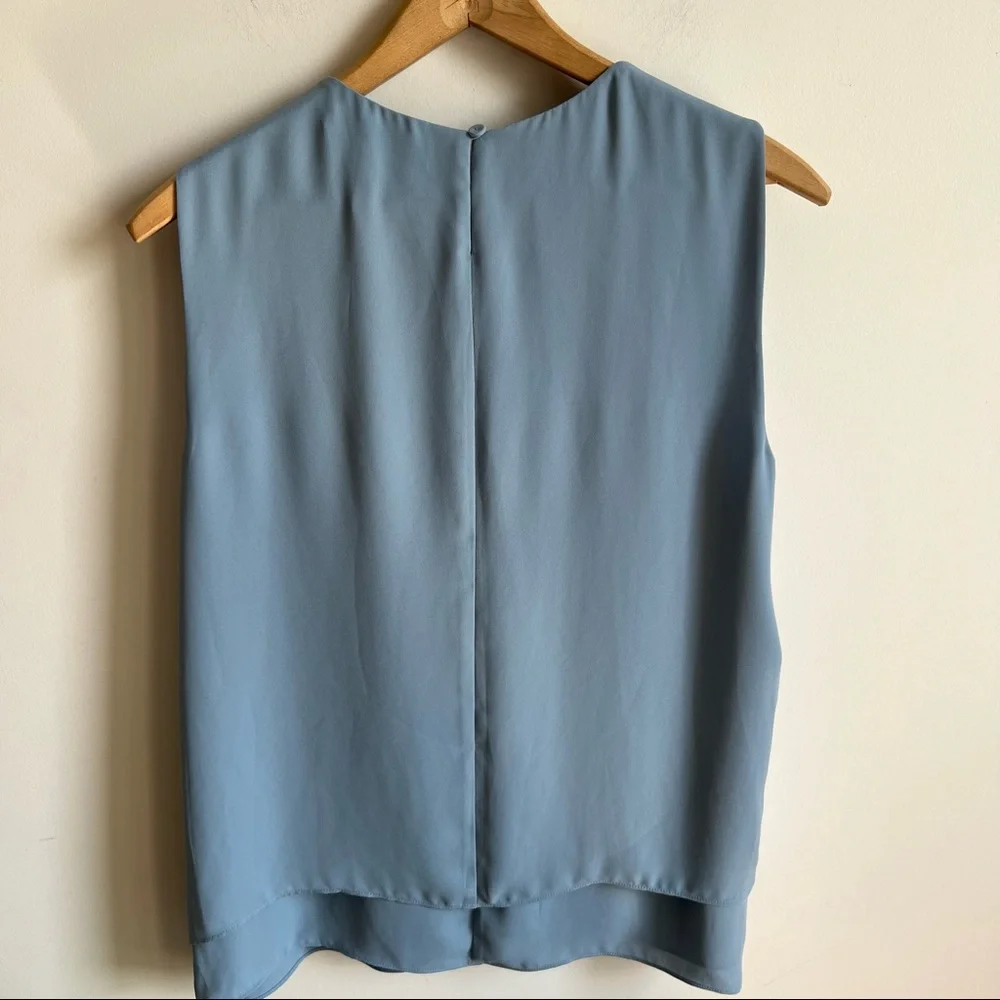 BCBGMaxAzria SHADOW BLUELORIELLE ASYMMETRICAL DRAPE TOP Size S - Picture 7 of 13